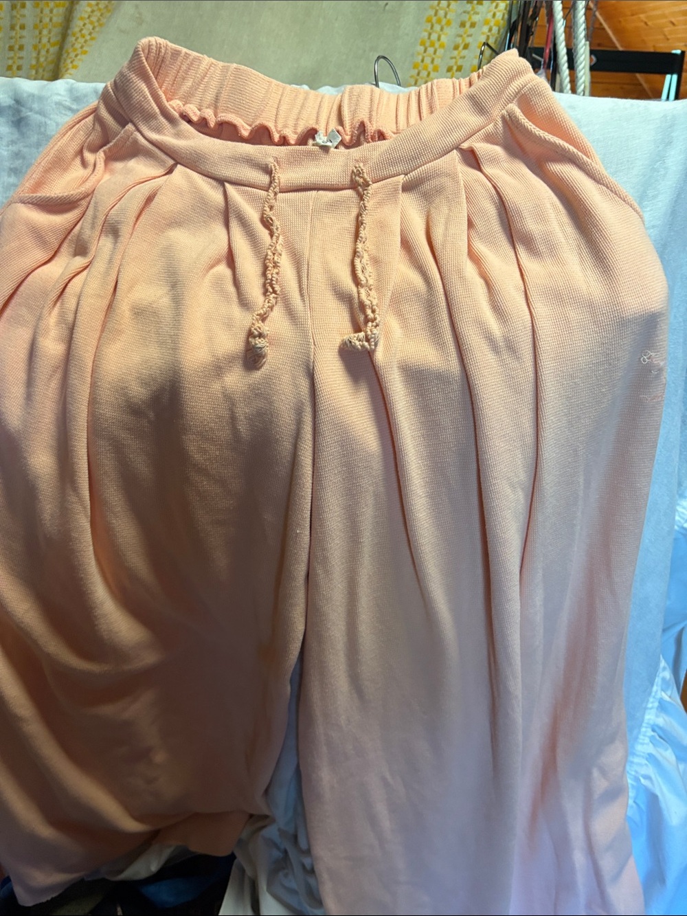 POL Wide Leg Pants in Light Peach Pink